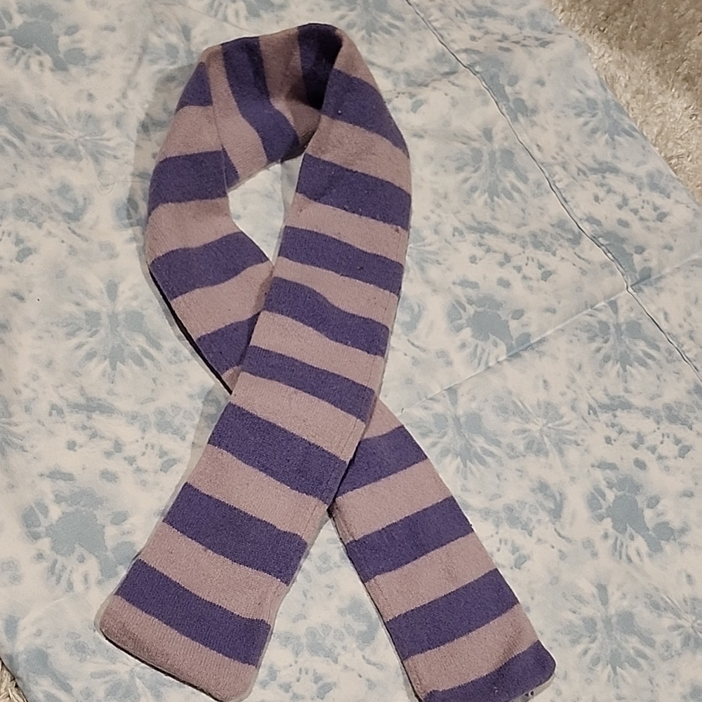 Striped Purple and Gray Scarf